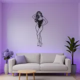 Standing Contrapposto Metal Wall Art | Minimalist Woman Line Art