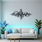 Continuous Sound Wave Metal Wall Art | Music Room Wall Decor