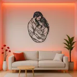 Parents with Newborn Metal Wall Art | Family Silhouette Decor