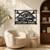 Personalized Classic Muscle Car Metal Wall Art - lifestyle view 5