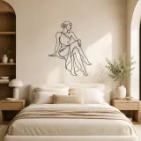Serene Seated Figure Metal Wall Art | Feminine Figure Wall Decor - lifestyle view 2