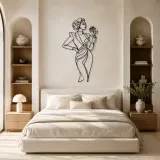 Fashion Muse with Rose Metal Wall Art | Botanical Woman Wall Decor - lifestyle view 2