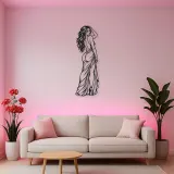 Over Shoulder Glance Metal Wall Art | Minimalist Woman Line Art