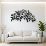 Peony Garden Arc Metal Wall Art | Botanical Metal Wall Decor