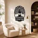 Personalized Oak Tree Metal Wall Art with Heart - lifestyle view 5