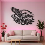Falcon Wind Curve Metal Wall Art | Wildlife Silhouette Decor