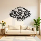 Infinite Celestial Loop Metal Wall Art | Celestial Boho Wall Decor
