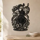 Cello Curve Metal Wall Art | Music Room Wall Decor - lifestyle view 3