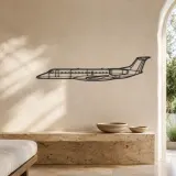 ERJ-135 Airplane Silhouette Metal Wall Art, Metal Aircraft Silhouette, Aviation Wall Decor, Aviator Decor - lifestyle view 3