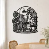 Reading Chair Corner Metal Wall Art | Cozy Home Metal Decor - lifestyle view 4