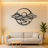 Five Line Horizon Metal Wall Art | Nature Silhouette Decor