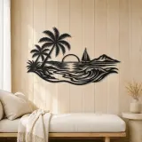 Beach Palm Horizon Metal Wall Art | Coastal and Nautical Wall Decor - lifestyle view 5