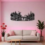 Amsterdam Canal Line Metal Wall Art | Travel and City Wall Decor