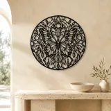 Butterfly Mandala Metal Wall Art | Spiritual Boho Metal Decor - lifestyle view 3