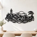 Lighthouse Coastline Metal Wall Art | Coastal and Nautical Wall Decor - lifestyle view 4