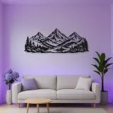Three Peak Horizon Metal Wall Art | Nature Silhouette Decor