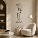 Art Deco Feminine Pose Metal Wall Art | Fashion Figure Wall Decor - lifestyle view 5