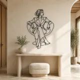 Seated Couture Pose Metal Wall Art | Fashion Figure Wall Decor - lifestyle view 3