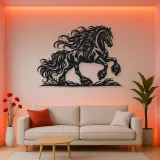 Friesian Mane Flow Metal Wall Art | Equestrian Wall Decor
