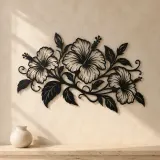 Hibiscus Flow Metal Wall Art | Botanical Metal Wall Decor - lifestyle view 3