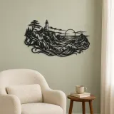 Rocky Coastal Cliffs Metal Wall Art | Coastal and Nautical Wall Decor - lifestyle view 2