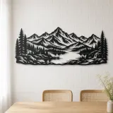 Highland Lake View Metal Wall Art | Nature Silhouette Decor - lifestyle view 4