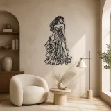 Floral Dress Muse Metal Wall Art | Botanical Woman Wall Decor - lifestyle view 5