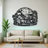 Cozy Home Horizon Metal Wall Art | Nature Silhouette Decor