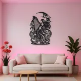 Harp Moon Curve Metal Wall Art | Music Room Wall Decor