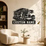 Personalized Car Carrier Semi Truck Metal Wall Art - lifestyle view 5