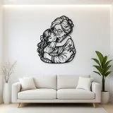 Grandmother Granddaughter Metal Wall Art | Family Silhouette Decor