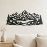 Cartel de metal de serenidad nevada | Decoración moderna abstracta de metal