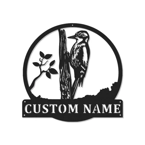 Personalisierte Specht LED-beleuchtete Metall-Wandkunst Geschenk für Naturfreunde Rustikale Wohnkultur für Vogelenthusiasten