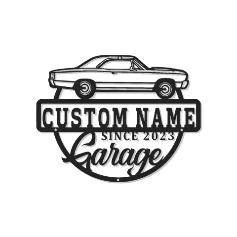 Custom Muscle Car Led Light Metal Wall Art Personalized Garage Gift for Car Enthusiasts Man Cave Decor 1