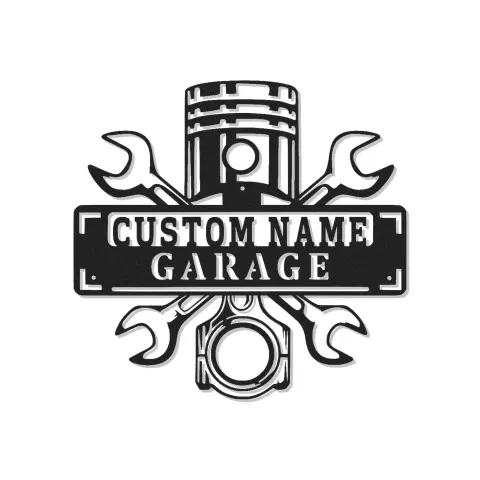 Enseigne LED personnalisée pour garage | Décoration murale en métal personnalisée | Déco d’atelier mécanique et cadeau pour papa