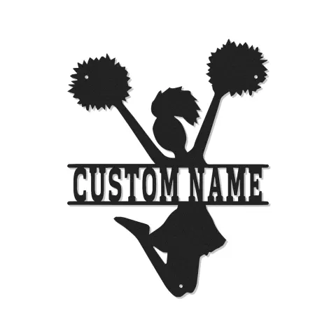 Décoration murale en métal personnalisée en silhouette de cheerleader avec rétroéclairage LED - Cadeau personnalisé pour passionnés de cheer et décoration de chambre d'adolescent