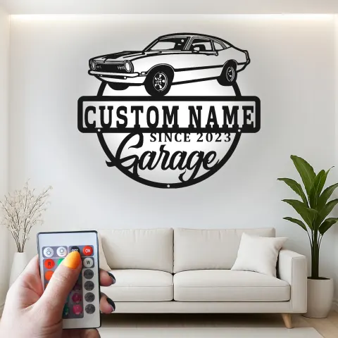 Custom Classic Car Led Light Metal Wall Art Personalized Garage Gift for Him Man Cave Decor 1 alternate view