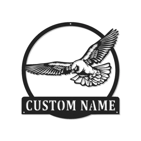 Cartel de metal personalizado de halcón con luz LED Regalo personalizado para amantes de las aves Decoración de sala de estar u oficina