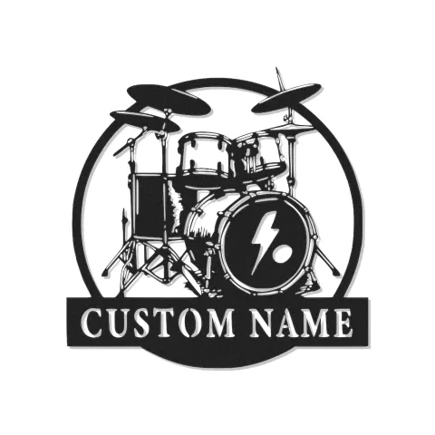 Custom Drum Set Led Light Metal Wall Art Personalized Musician Gift Studio or Music Room Decor 4