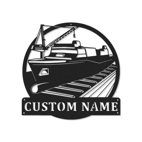 Cartel de metal LED personalizado de grúa de astillero, regalo náutico para marineros, decoración para oficina o man cave
