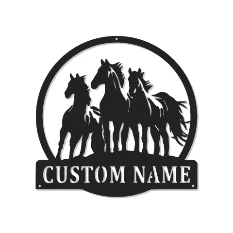 Letrero personalizado de caballo con LED | Arte mural de metal a medida para decoración de rancho y casa de campo | Regalo ecuestre para amantes de los caballos