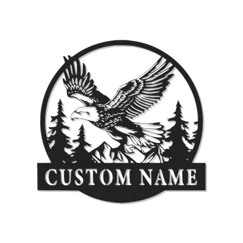 Custom Eagle Led Light Metal Wall Art Personalized Gift for Nature Lovers Rustic Cabin Decor