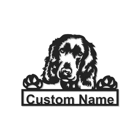 Décoration murale en métal LED personnalisée Cocker Spaniel - Cadeau pour amoureux des chiens - Décor pour salon