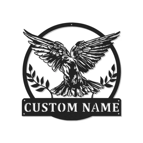 Personalisierte LED-beleuchtete Metall-Wandkunst mit Adler – Geschenk für Naturliebhaber, Wohn- oder Bürodeko