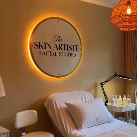 Custom Round LED Neon Sign | Solid White Acrylic Business Logo Display | Salon Spa Decor | Office Studio Signage