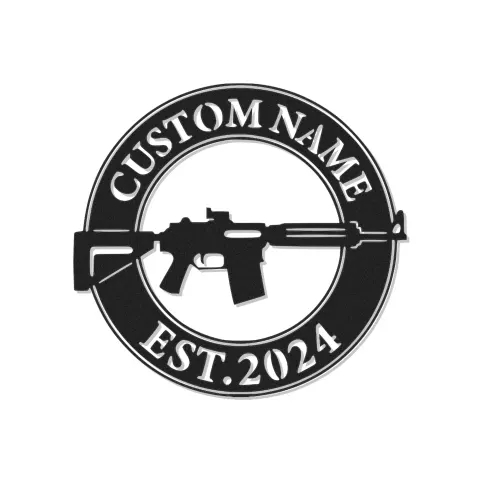 Custom Rifle LED Metal Sign | Personalized Gun Owner Wall Art | Man Cave & Gun Room Decor | Hunter Gift