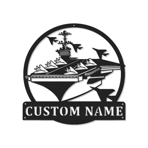 Personalisierte LED-Beleuchtung Metall-Wandkunst für Flugzeugträger - Geschenk für Veteranen