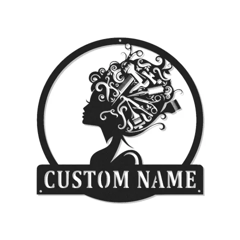 Personalisierte LED-Schild für Friseure | Metall-Wandkunst für Salon-Dekor | Logo für Schönheitssalon & Friseurge Geschenk