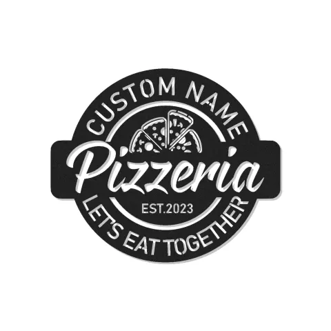 Personalized Pizzeria Sign | Custom 3D Metal Wall Art | Retro Restaurant & Kitchen Decor | Backlit LED Logo for Business