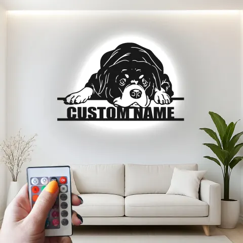 Vista alternativa de Cartel de metal LED personalizado para perros, regalo para amantes de los perros, decoración de salón